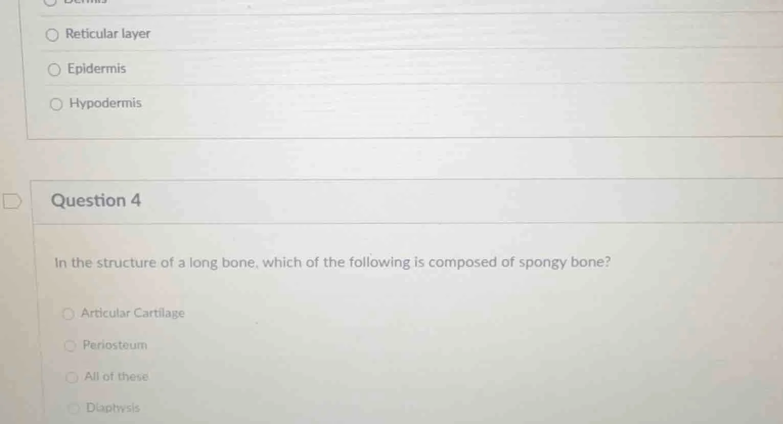 reticular layer epidermis hypodermis question 4 in the structure of a l…