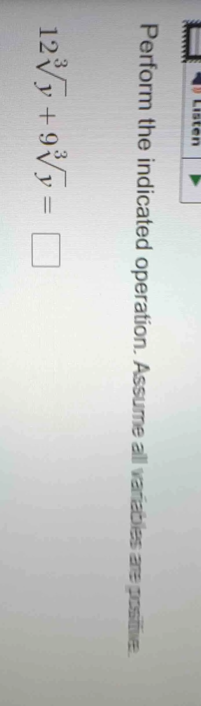 perform the indicated operation. assume all variables are positive. $12…