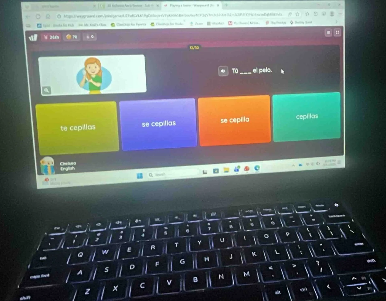 tú ___ el pelo. options: te cepillas se cepillas se cepilla cepillas