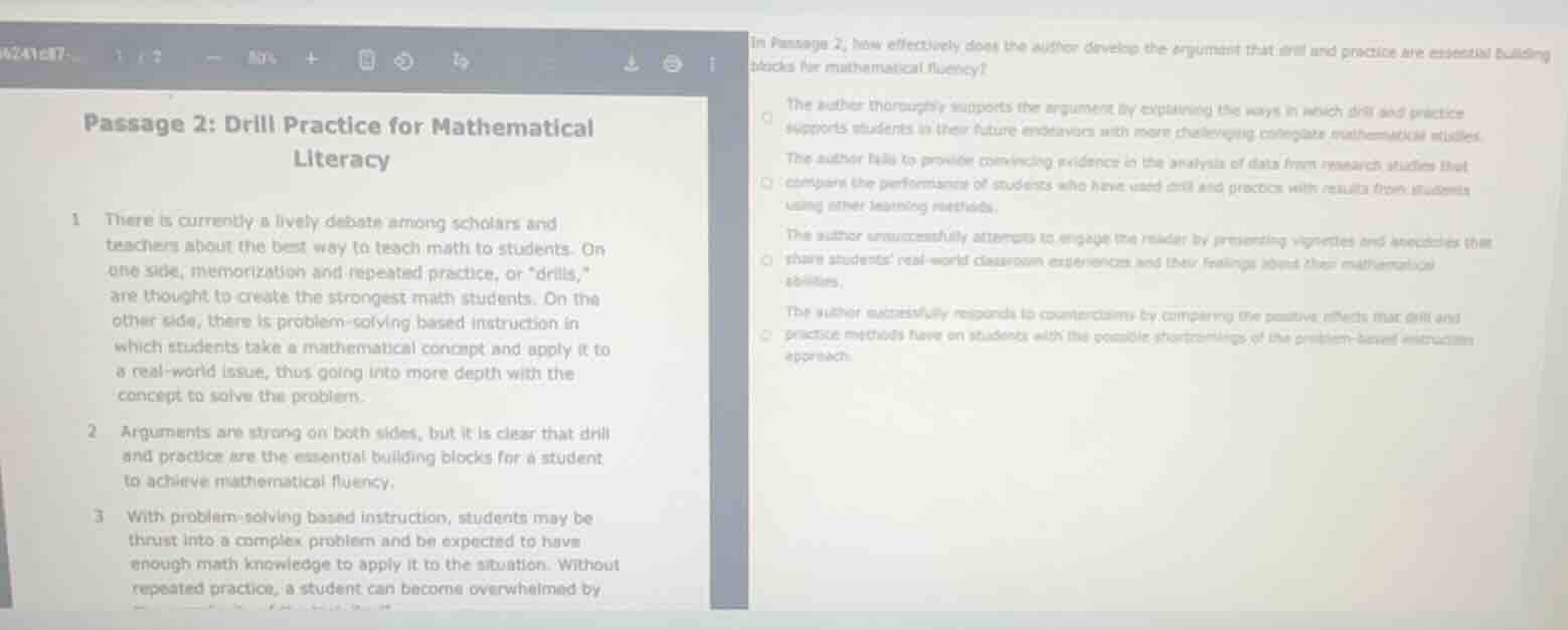 passage 2: drill practice for mathematical literacy 1 there is currentl…