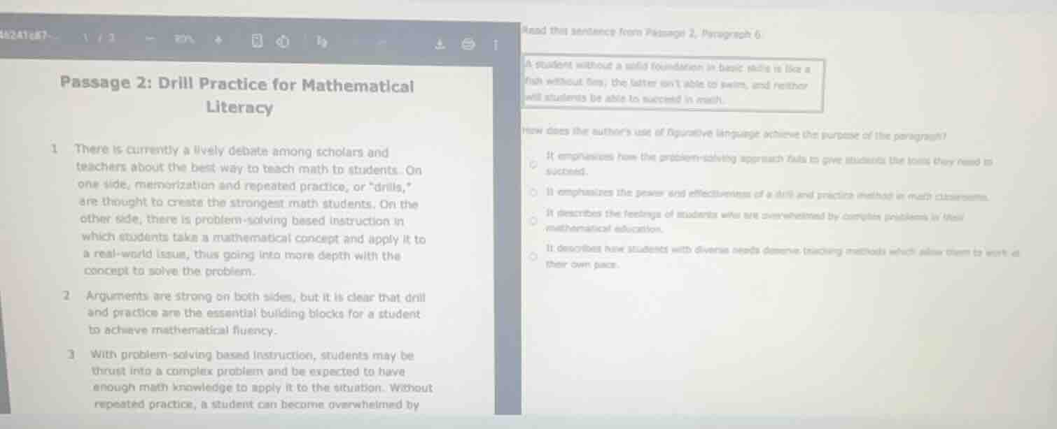 passage 2: drill practice for mathematical literacy 1 there is currentl…