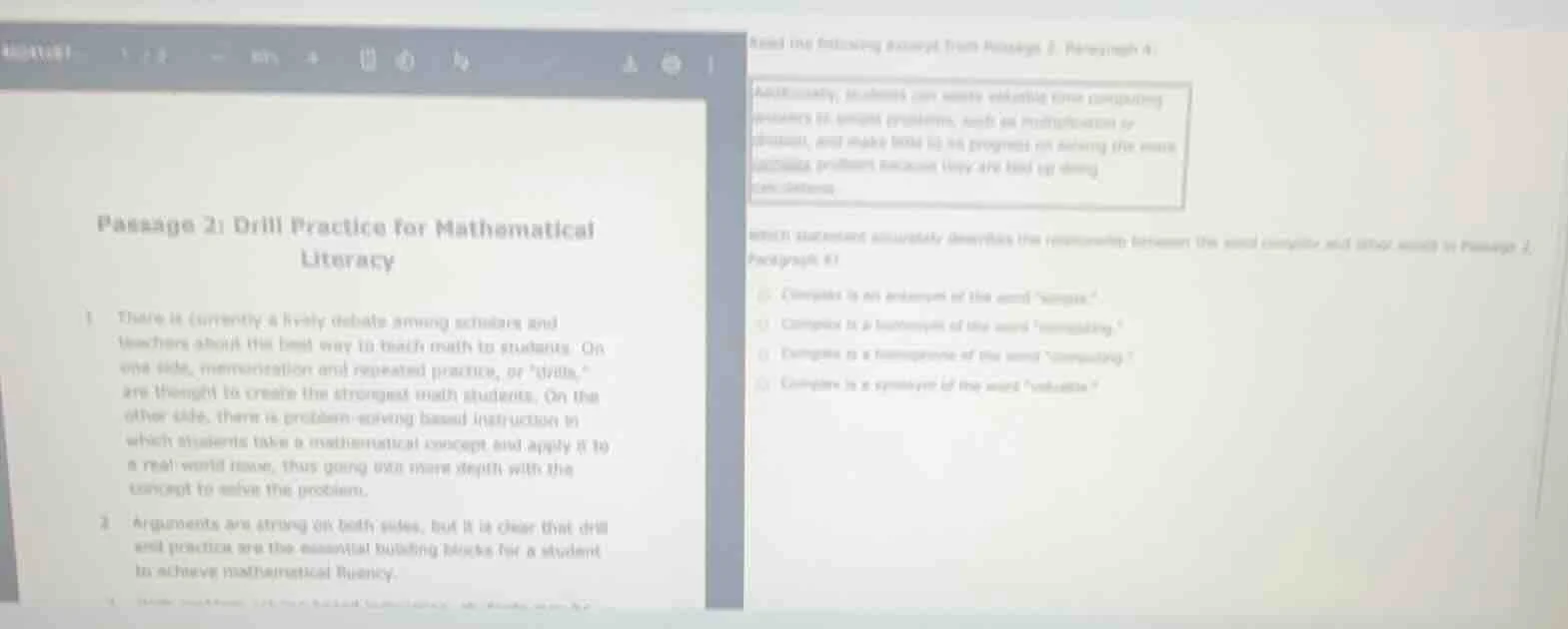 passage 2: drill practice for mathematical literacy 1 there is currentl…