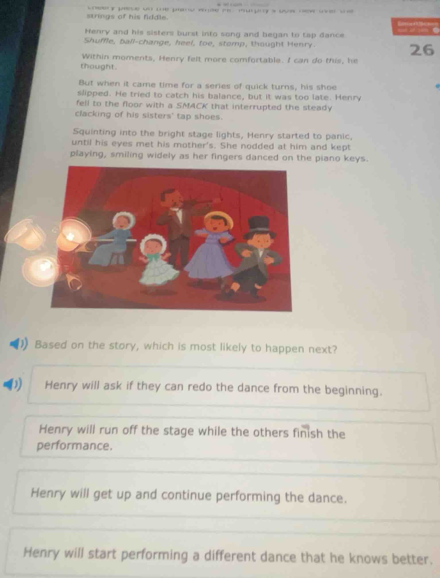 strings of his fiddle.henry and his sisters burst into song and began t…