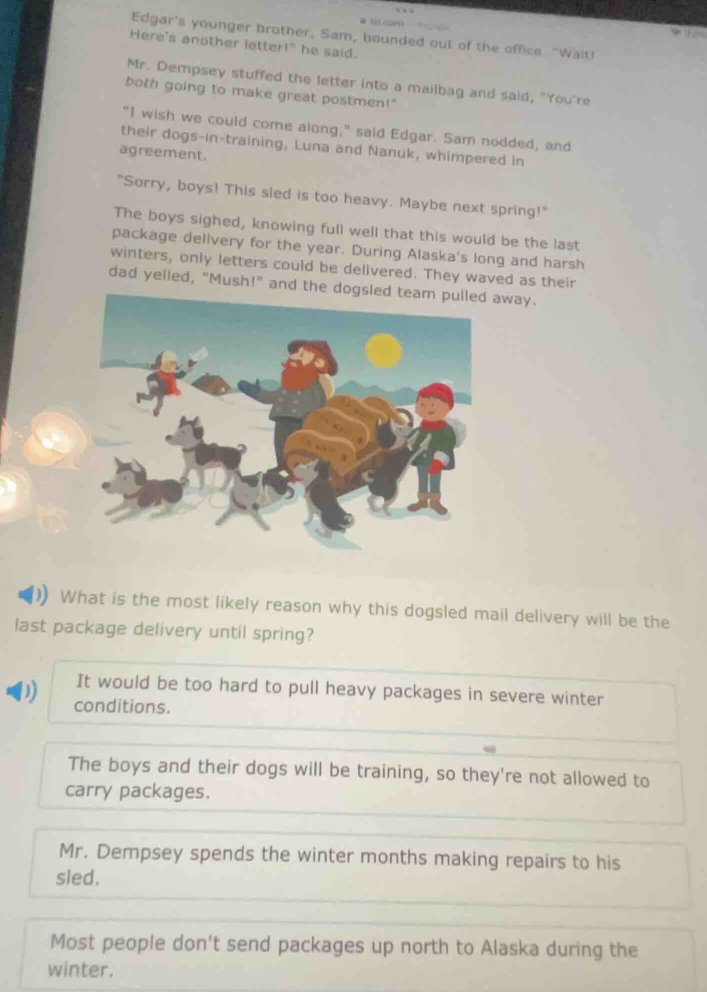 edgars younger brother, sam, bounded out of the office. \wait! heres an…