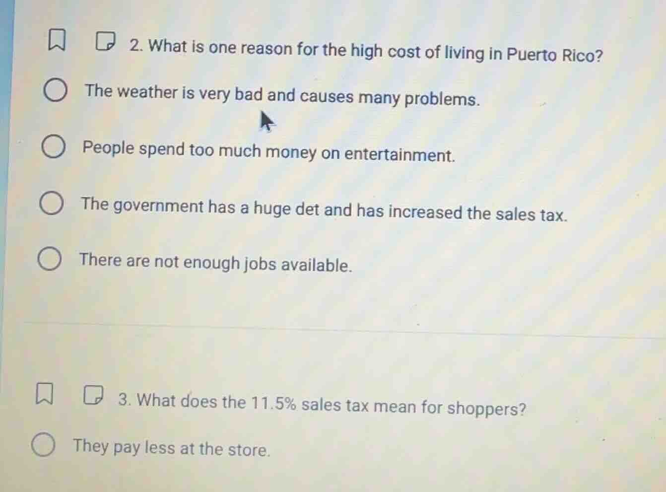 2. what is one reason for the high cost of living in puerto rico?the we…