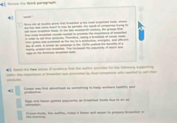 use the third paragraph. some not all studies prove that breakfast is t…