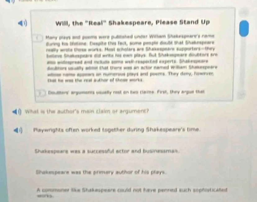 will, the eal\ shakespeare, please stand up1) many plays and poems were…