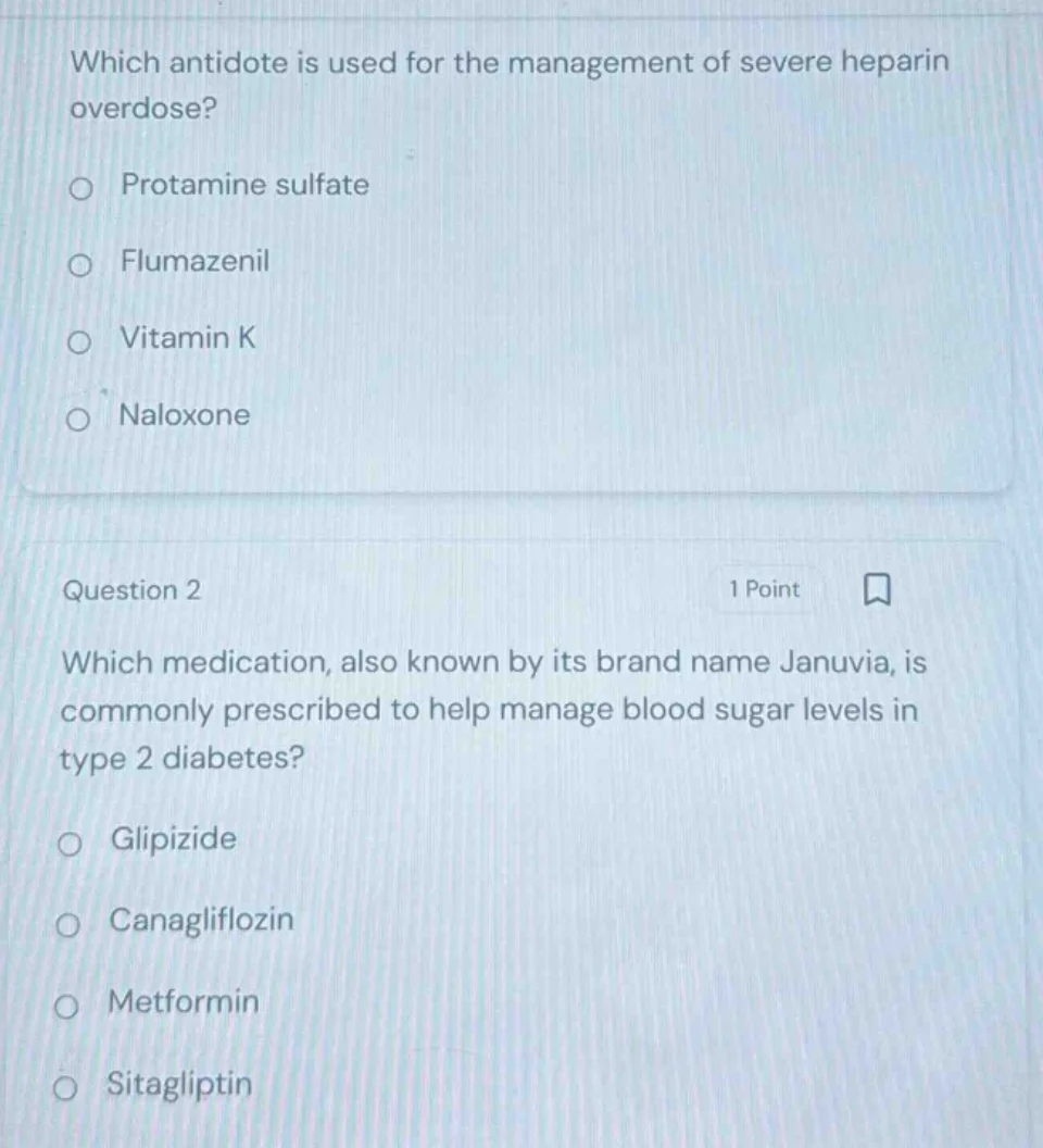 which antidote is used for the management of severe heparin overdose?○ …