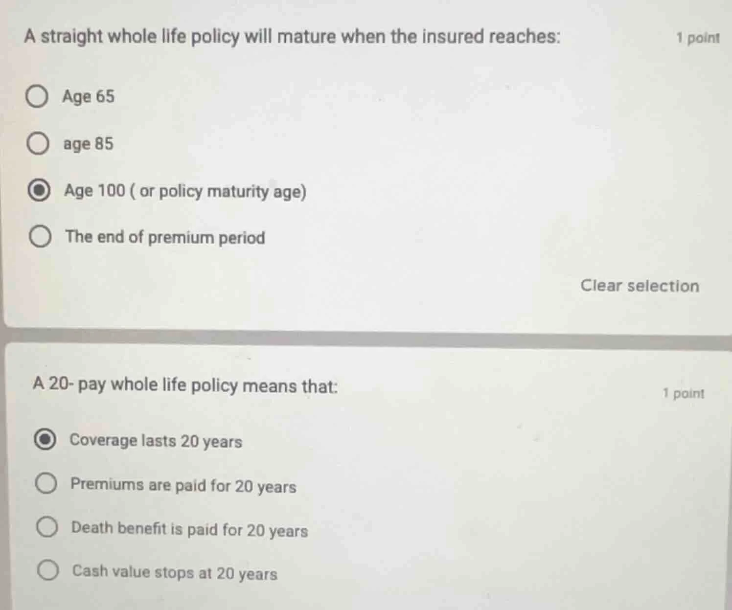 a straight whole life policy will mature when the insured reaches: 1 po…