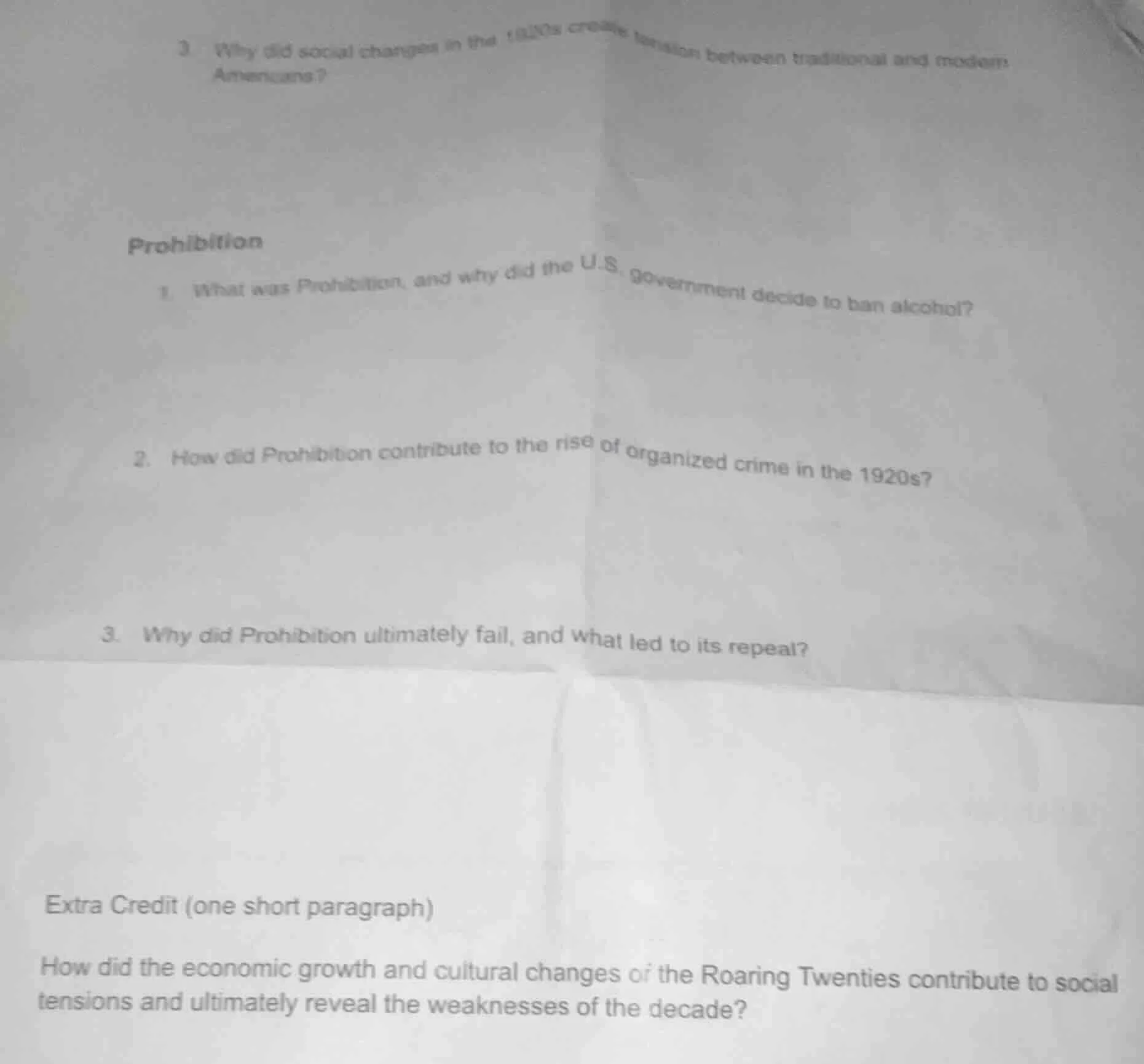 3. why did social changes in the 1920s create tension between tradition…