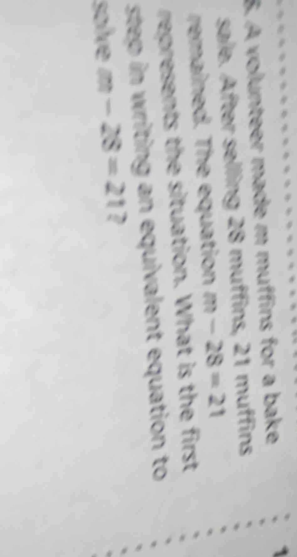 a volunteer made $m$ muffins for a bake sale. after selling 28 muffins,…