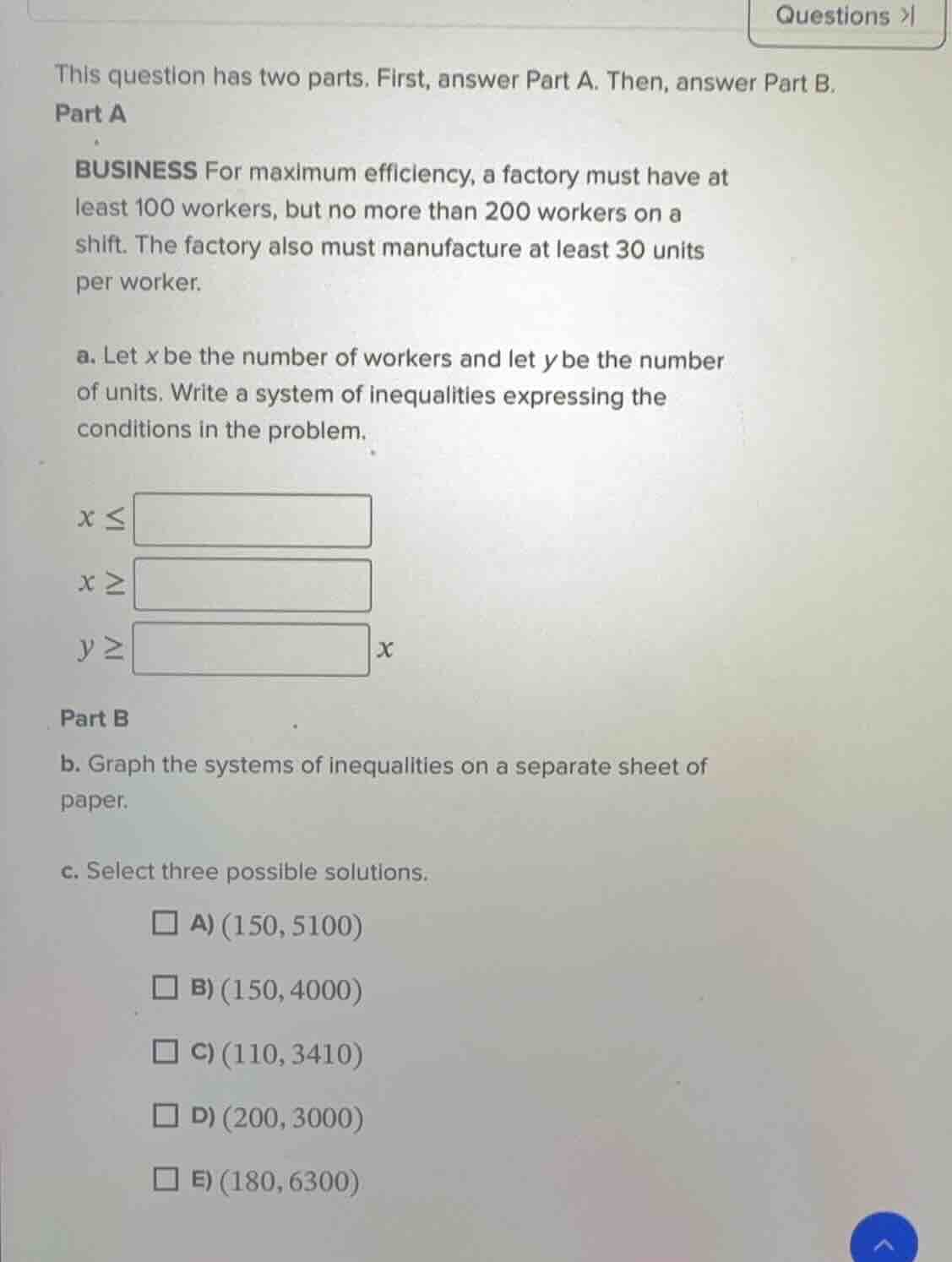 this question has two parts. first, answer part a. then, answer part b.…