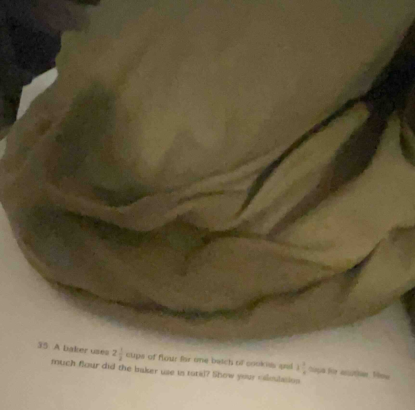 35 a baker uses $2\\frac{1}{2}$ cups of flour for one batch of cookies …