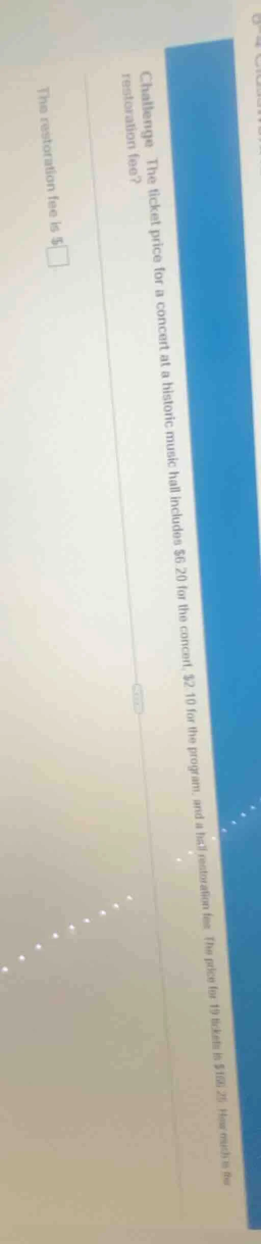 challenge the ticket price for a concert at a historic music hall inclu…