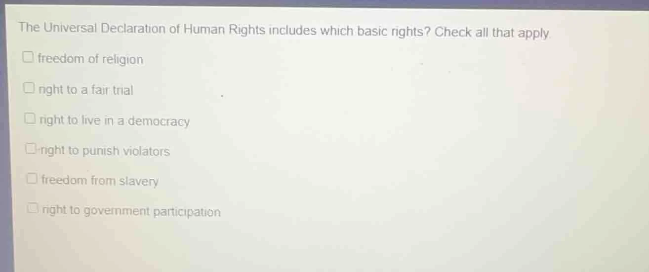 the universal declaration of human rights includes which basic rights? …