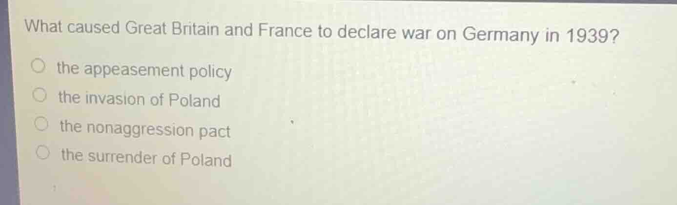 what caused great britain and france to declare war on germany in 1939?…