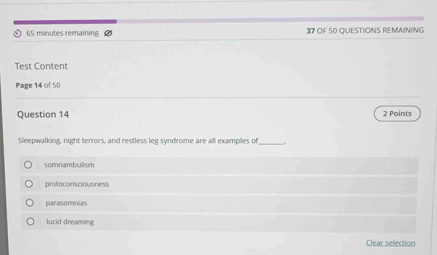 65 minutes remaining37 of 50 questions remainingtest contentpage 14 of …
