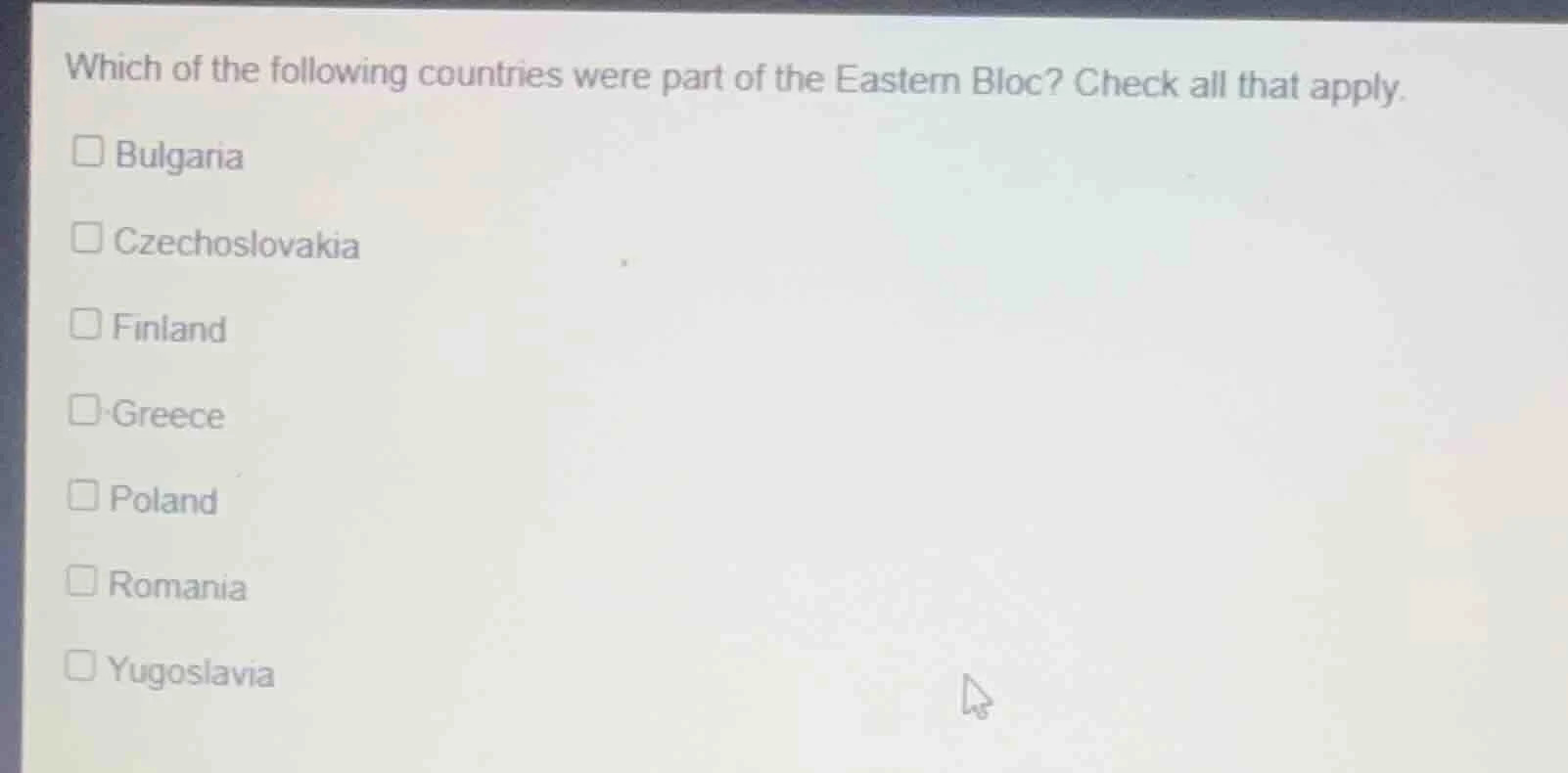 which of the following countries were part of the eastern bloc? check a…