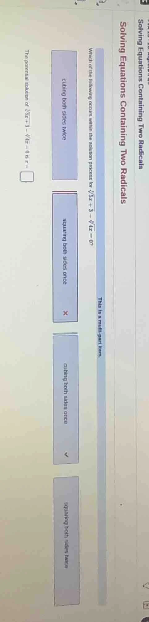 solving equations containing two radicals solving equations containing …
