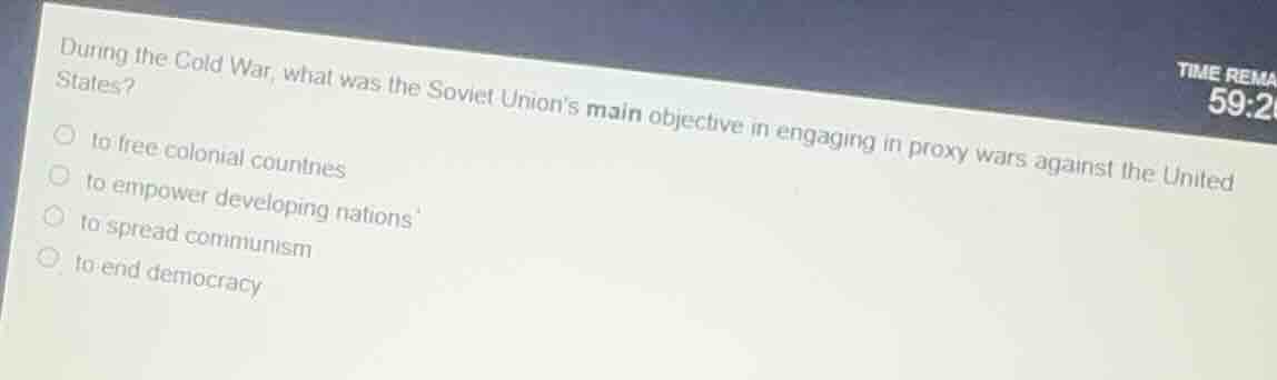 during the cold war, what was the soviet unions main objective in engag…
