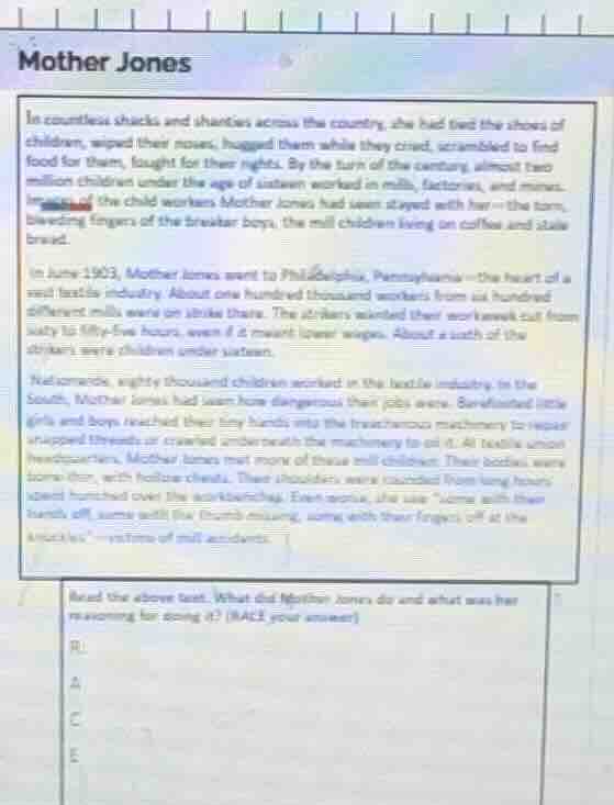 mother jones in countless shacks and shanties across the country, she h…