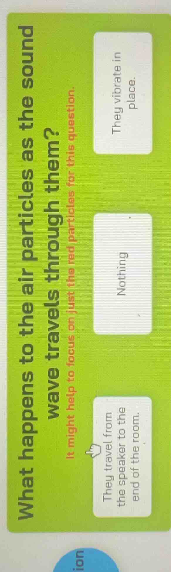 what happens to the air particles as the sound wave travels through the…