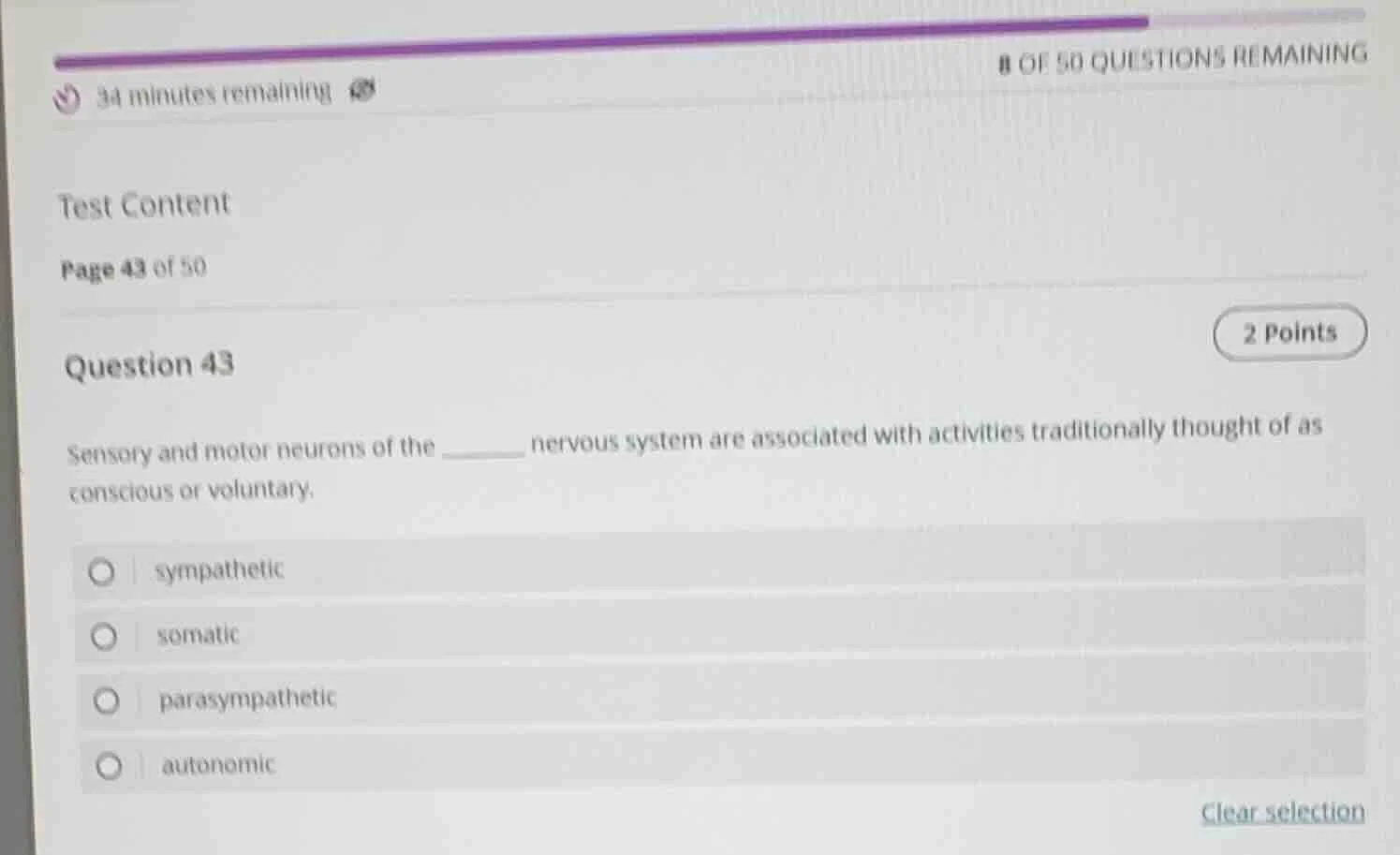 34 minutes remaining 8 of 50 questions remainingtest contentpage 43 of …