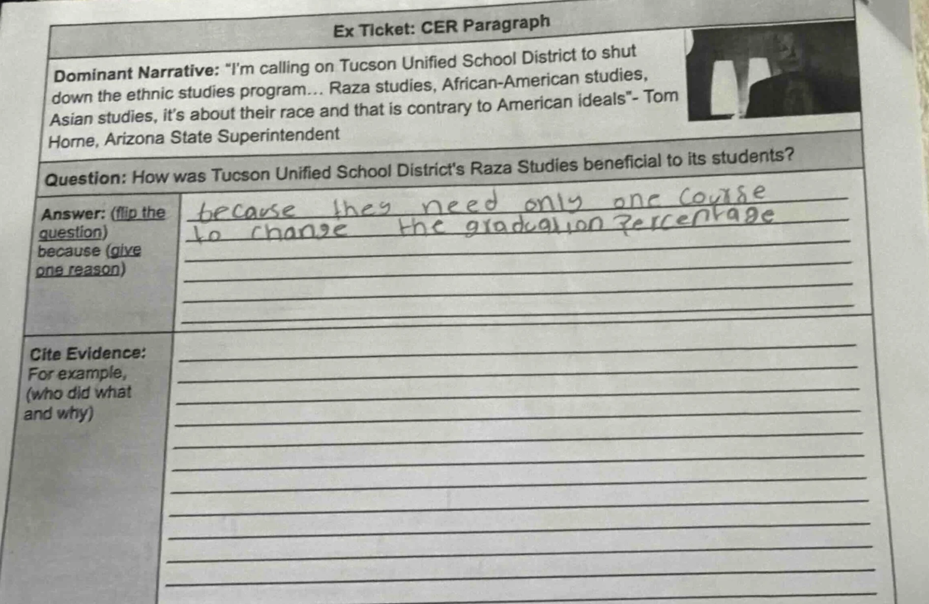 ex ticket: cer paragraph dominant narrative: \im calling on tucson unif…