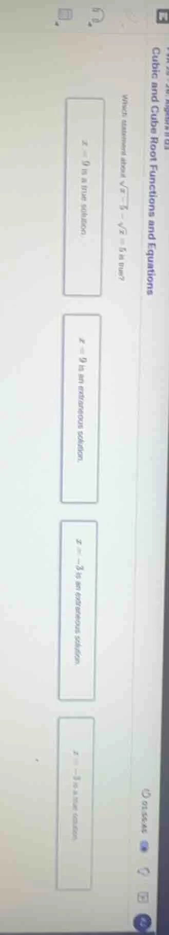 cubic and cube root functions and equations which statement about $sqrt…