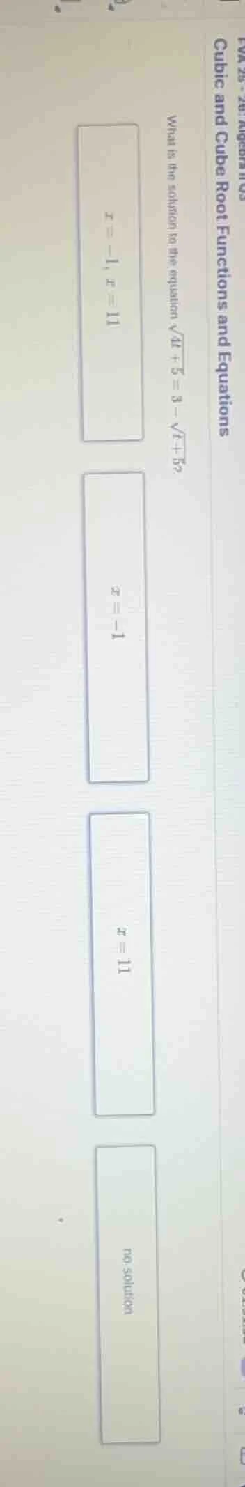 cubic and cube root functions and equations what is the solution to the…