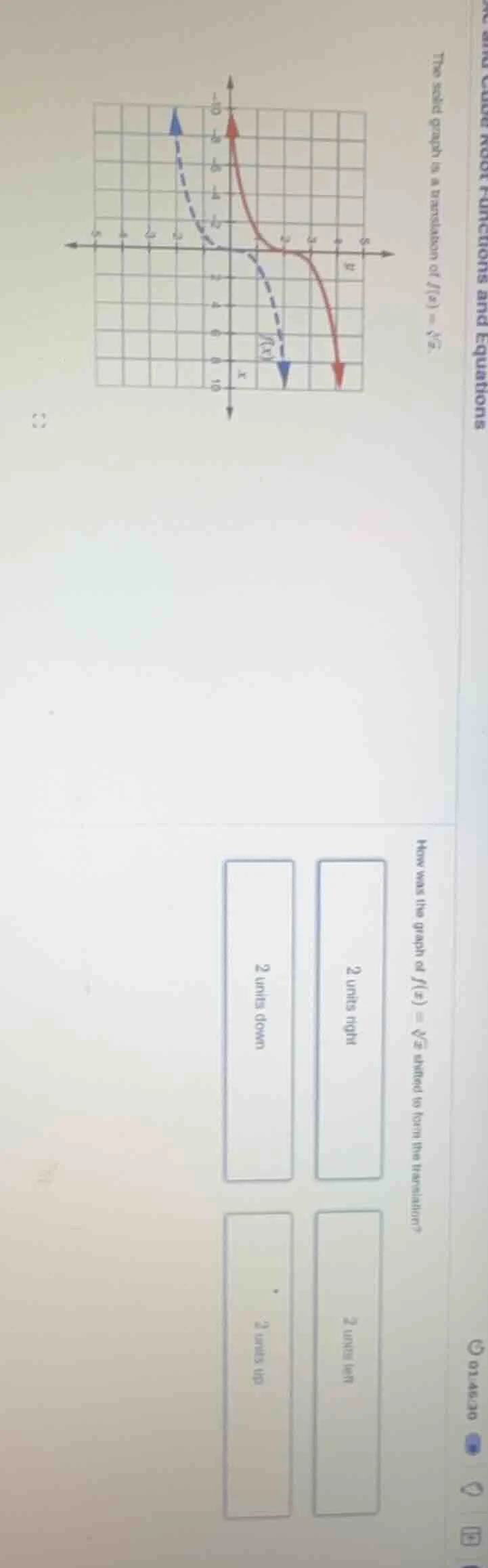 cube root functions and equations the solid graph is a translation of $…