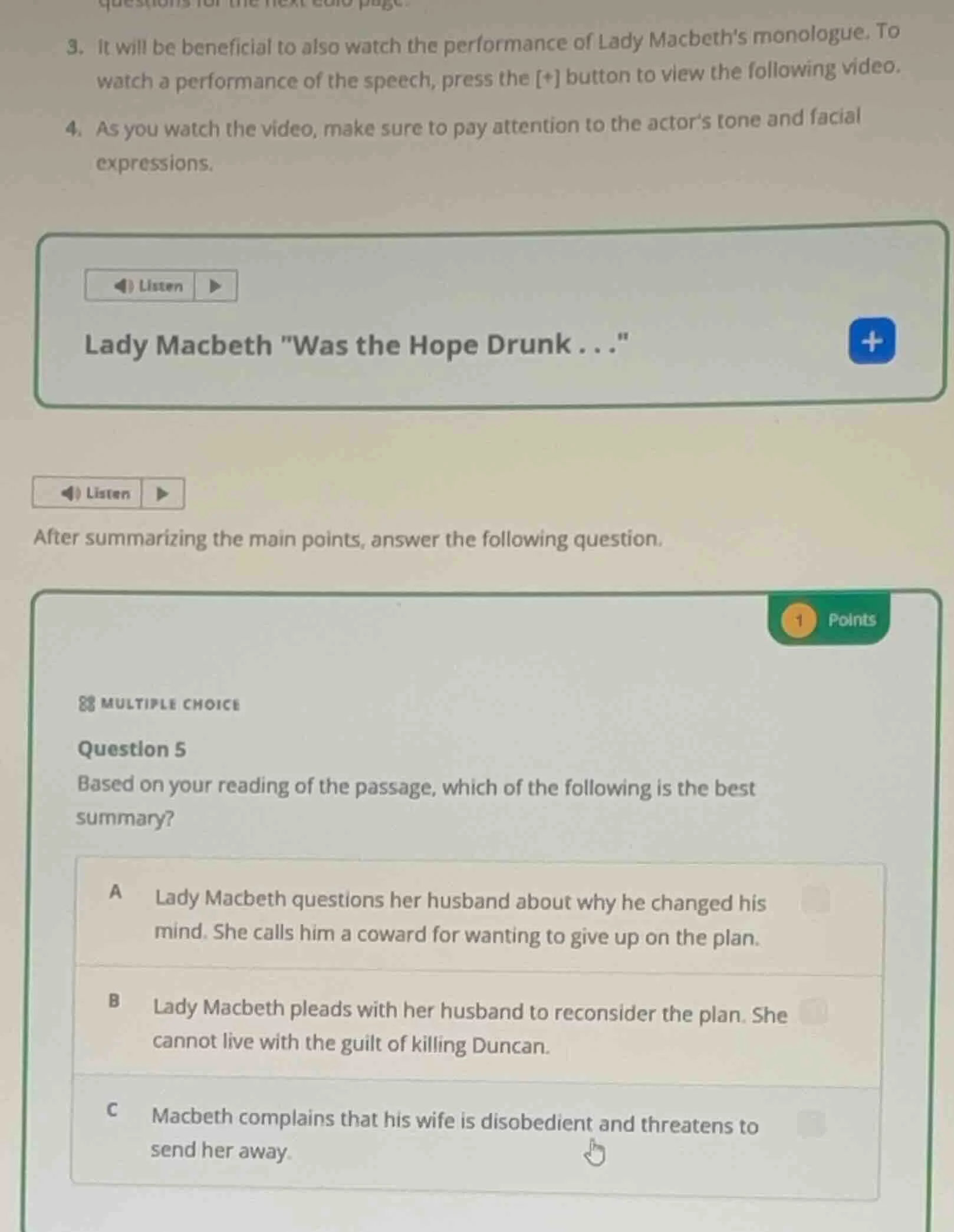 3. it will be beneficial to also watch the performance of lady macbeths…