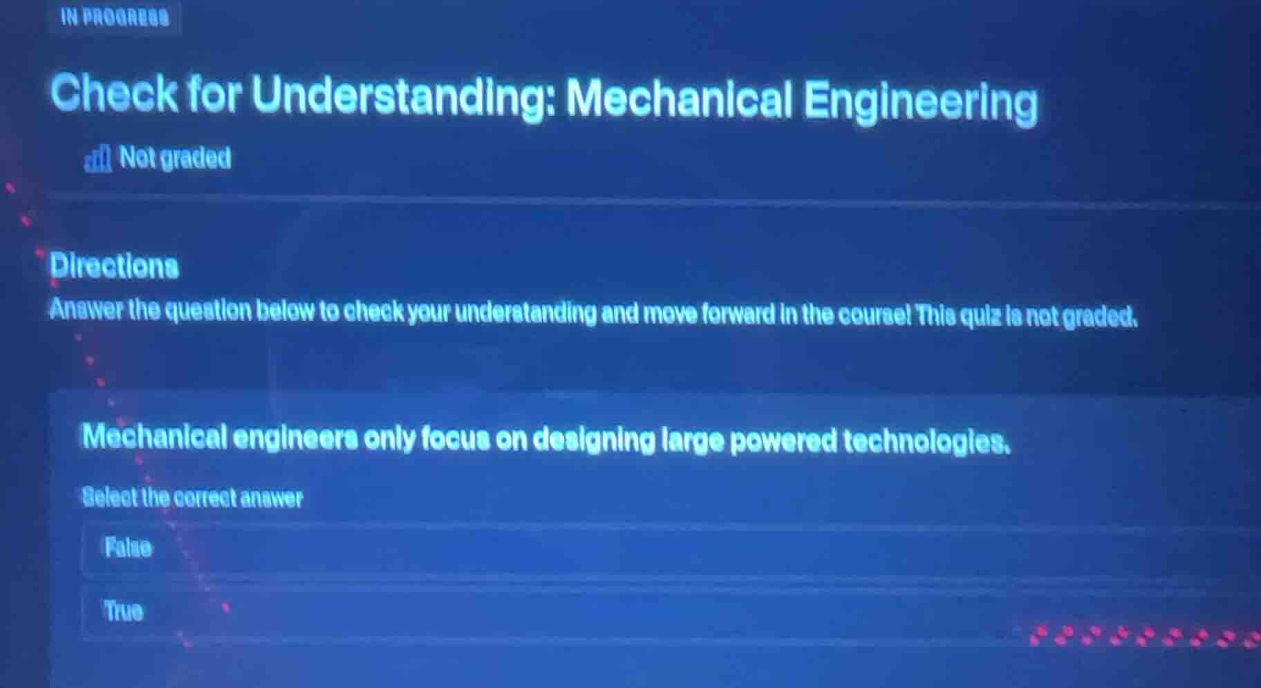 in progress check for understanding: mechanical engineering not graded …