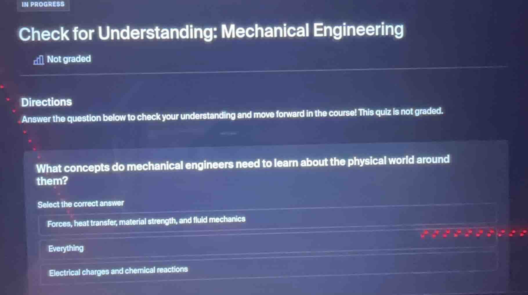 in progress check for understanding: mechanical engineering not graded …