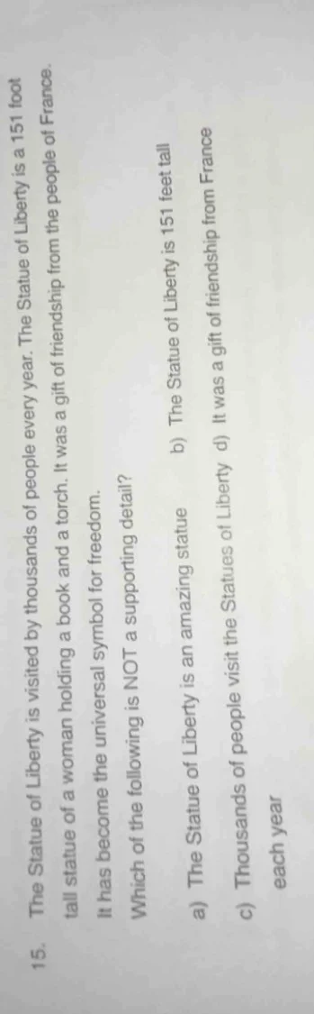 15. the statue of liberty is visited by thousands of people every year.…