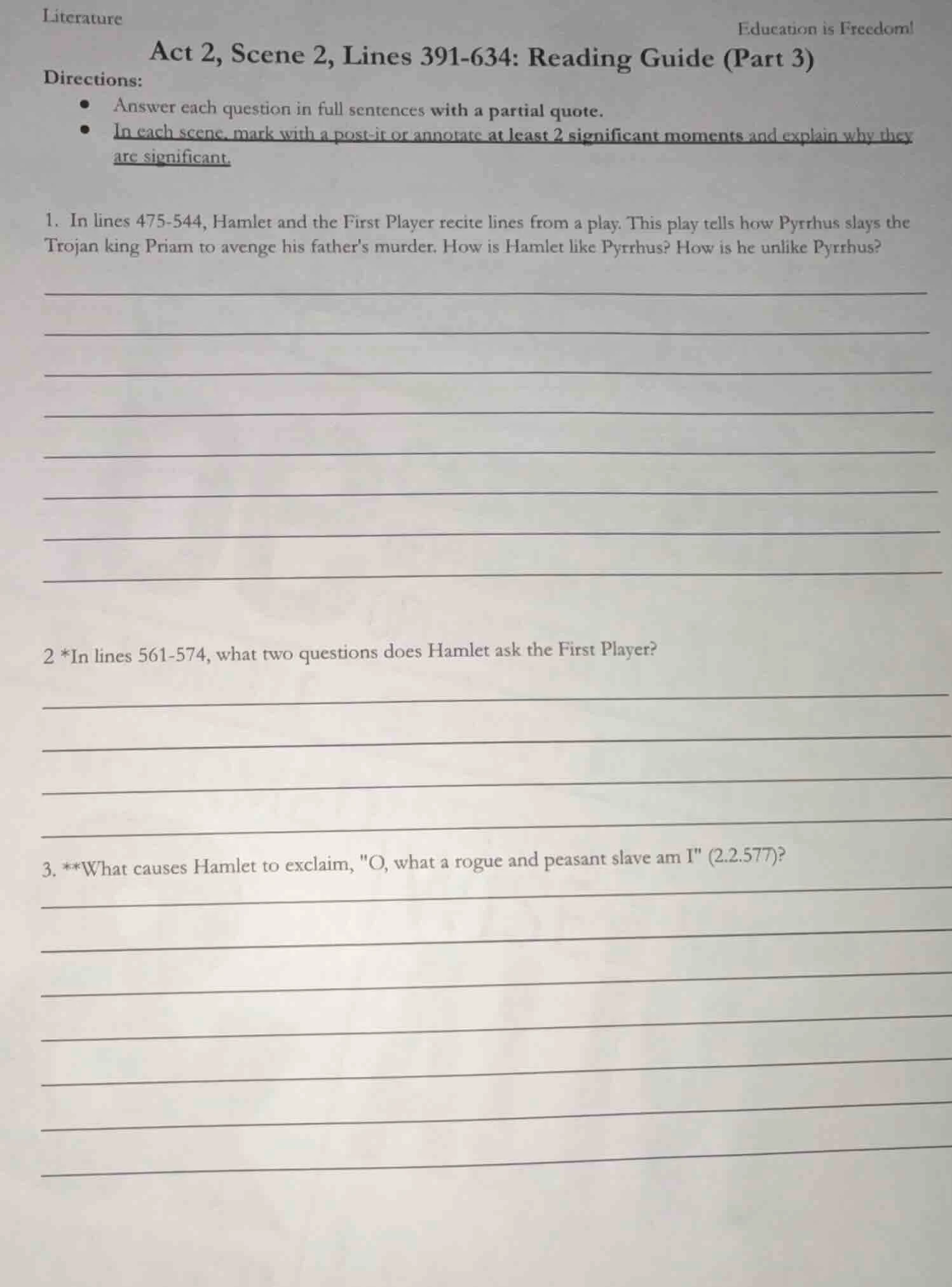 literature education is freedom! act 2, scene 2, lines 391-634: reading…