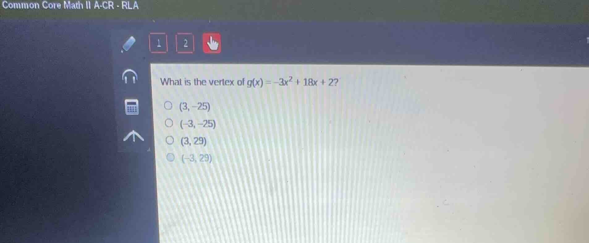 common core math ii a-cr - rla what is the vertex of $g(x)=-3x^2 + 18x …
