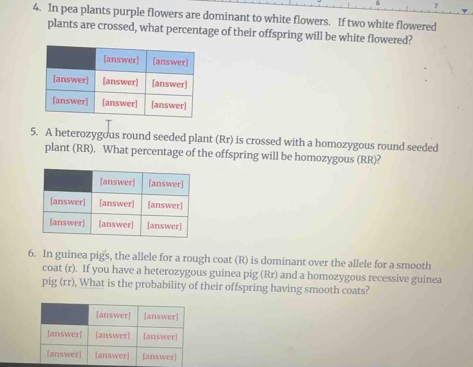 4. in pea plants purple flowers are dominant to white flowers. if two w…
