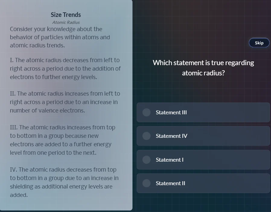 size trends atomic radius consider your knowledge about the behavior of…