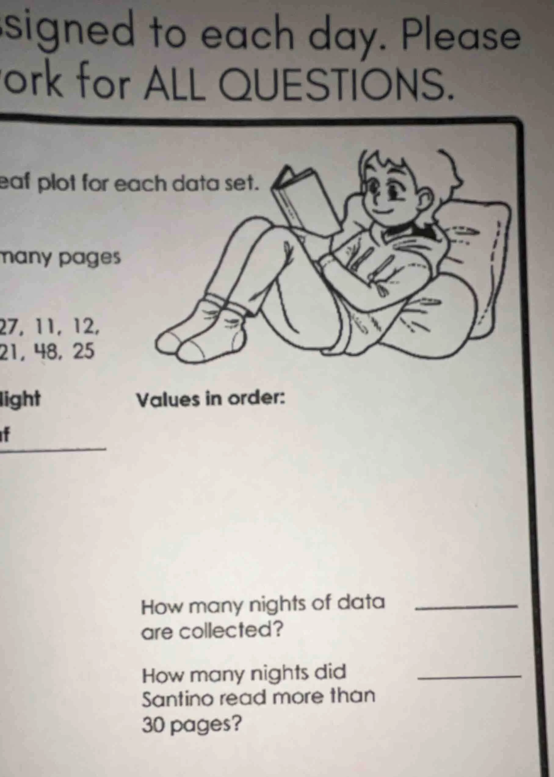 ssigned to each day. please ork for all questions. eaf plot for each da…