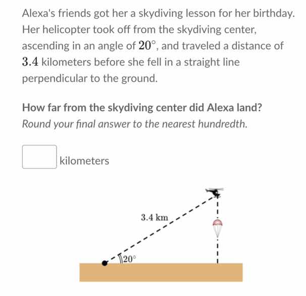 alexas friends got her a skydiving lesson for her birthday. her helicop…