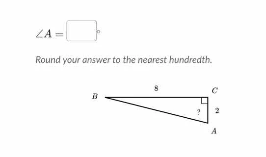 $\\angle a = \\square ^\\circ$ round your answer to the nearest hundred…