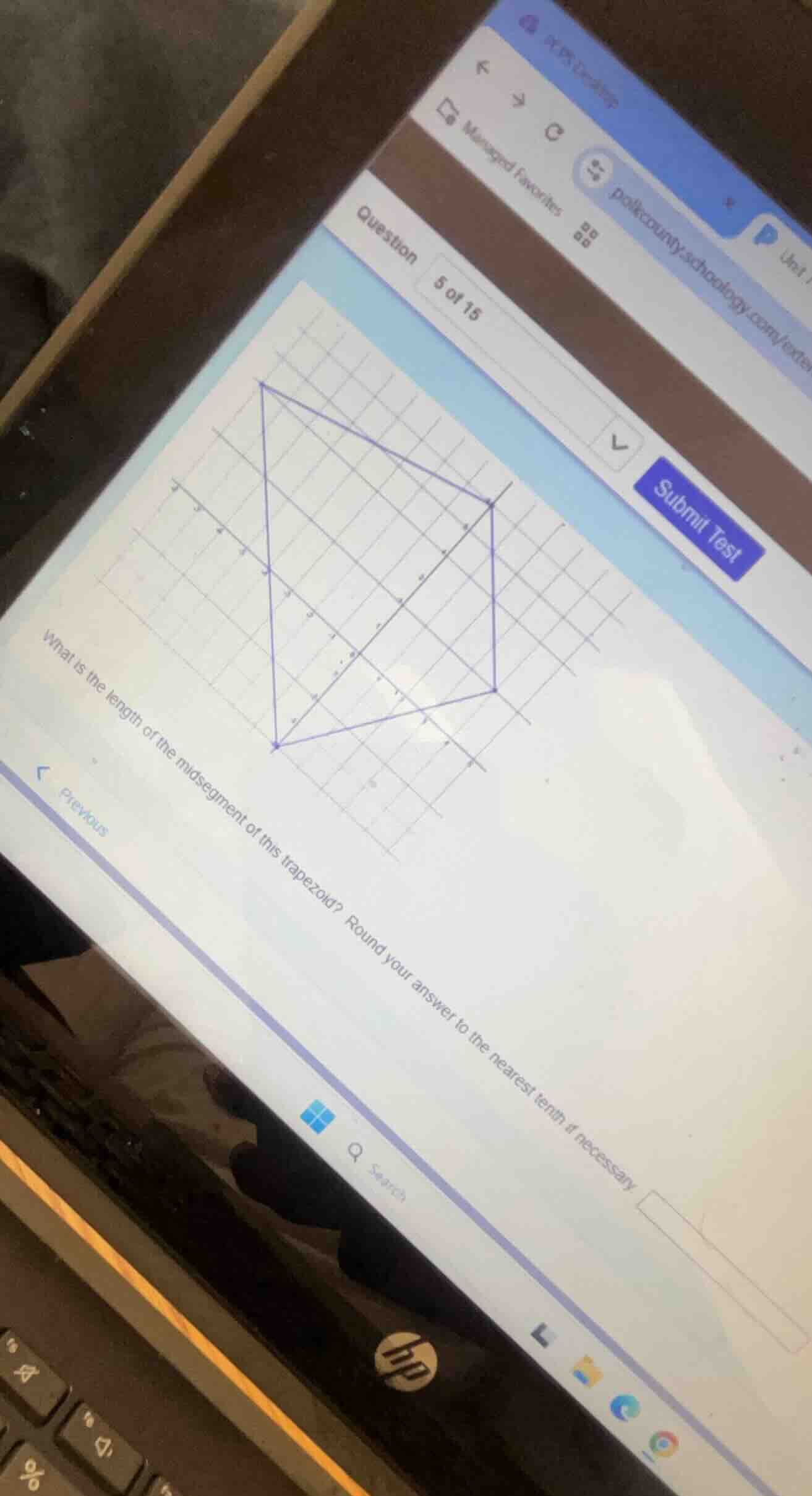 question 5 of 15 what is the length of the midsegment of this trapezoid…