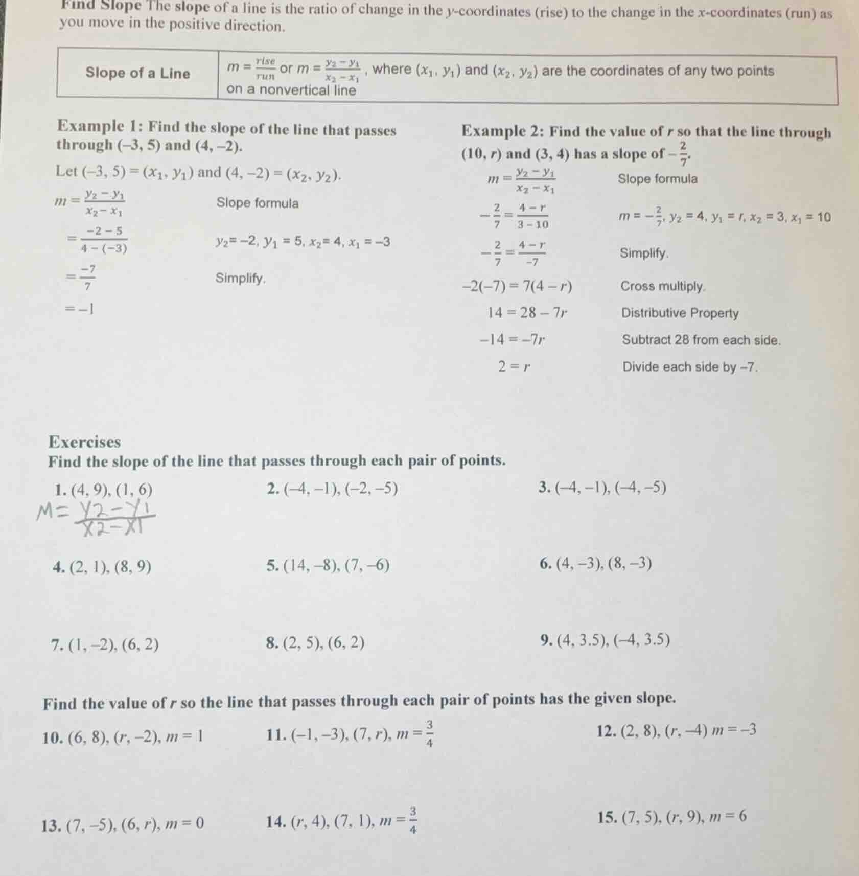 find slope the slope of a line is the ratio of change in the y-coordina…
