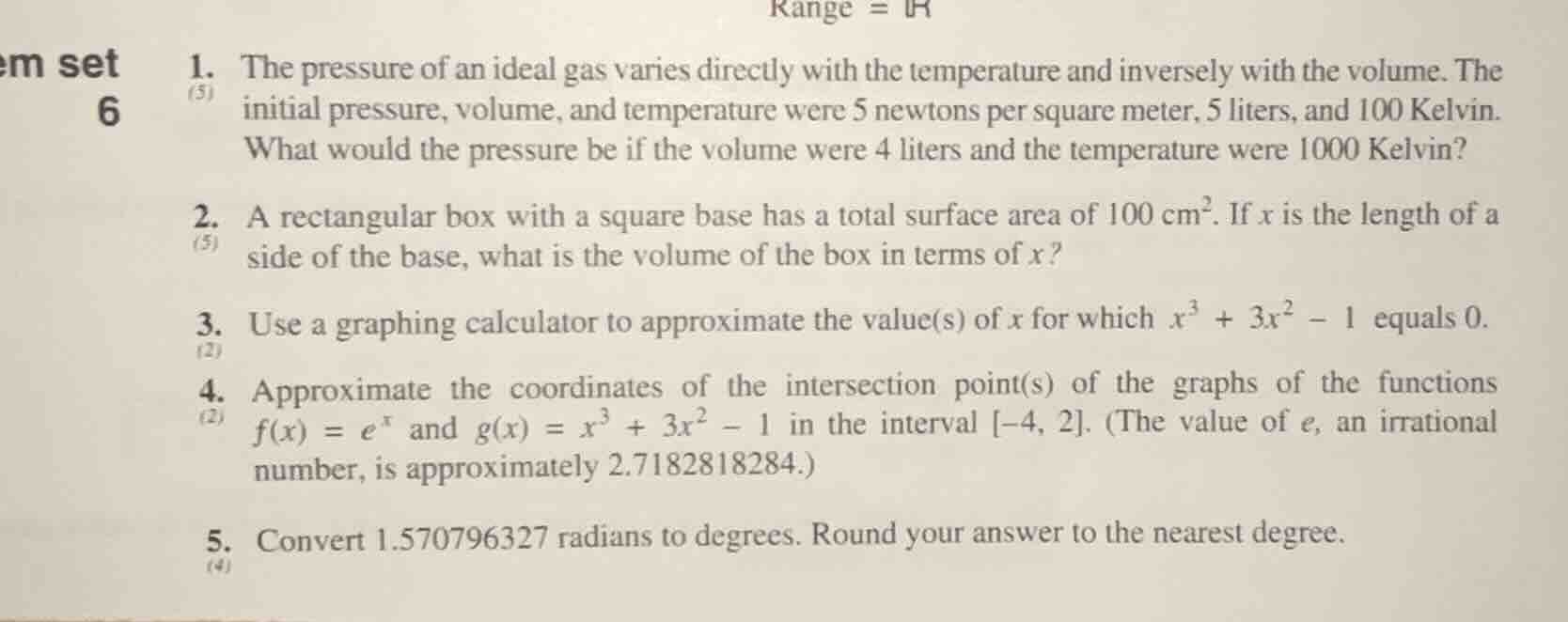 range = ℝ em set 6 1. the pressure of an ideal gas varies directly with…
