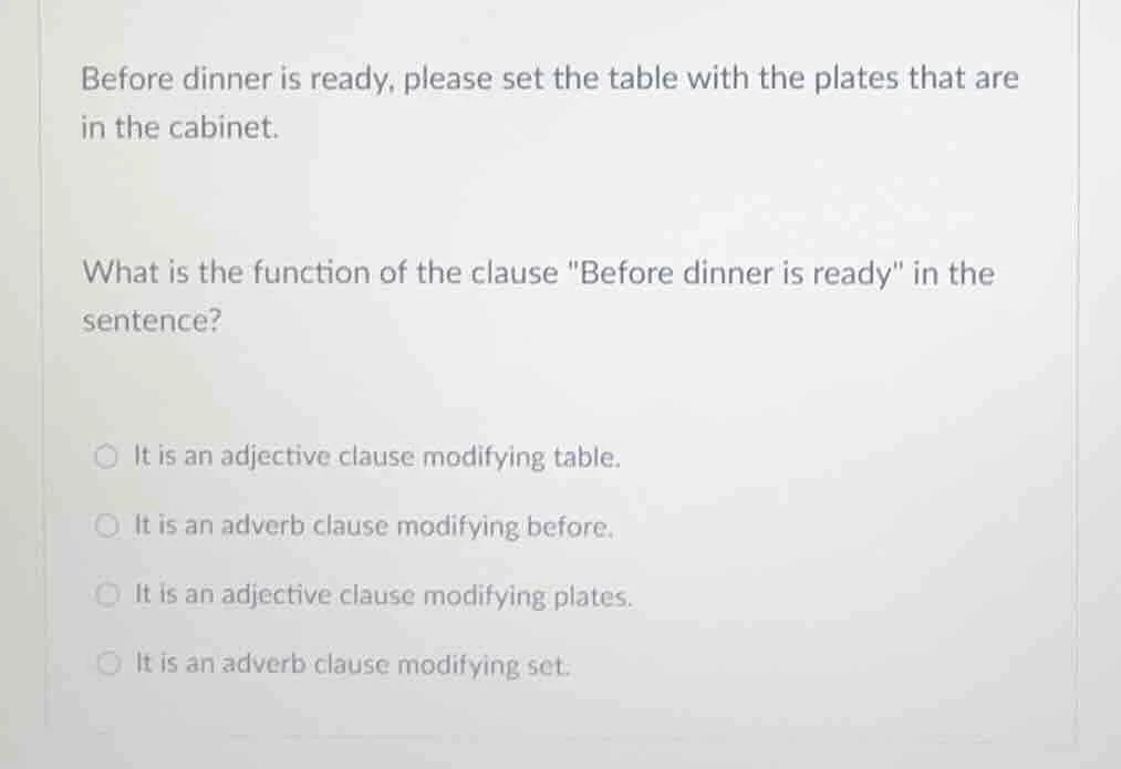 before dinner is ready, please set the table with the plates that are i…