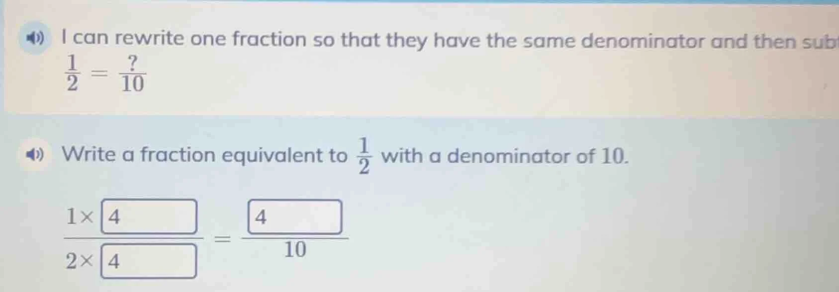 i can rewrite one fraction so that they have the same denominator and t…
