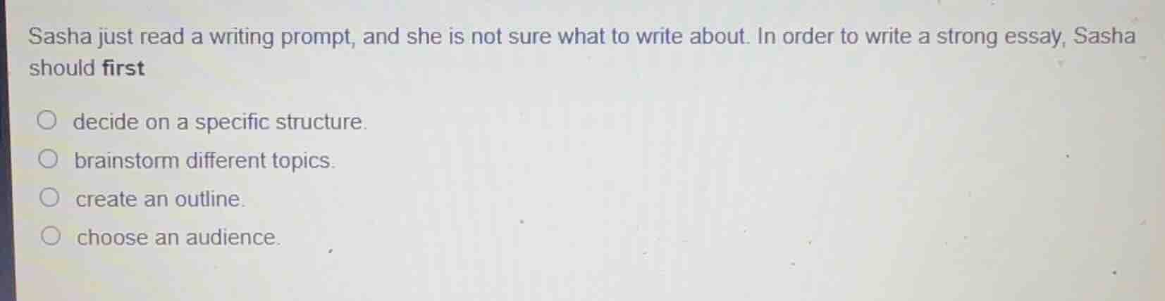 sasha just read a writing prompt, and she is not sure what to write abo…