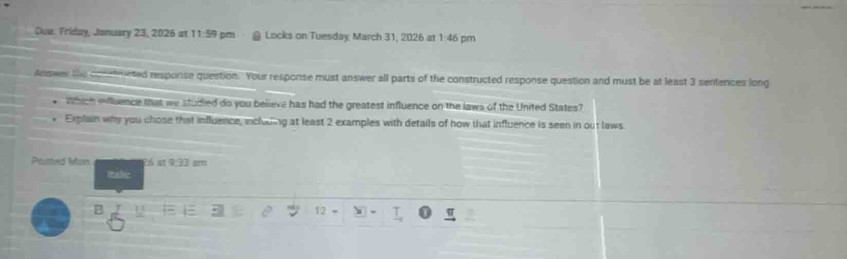 due. friday, january 23, 2026 at 11:59 pm locks on tuesday, march 31, 2…