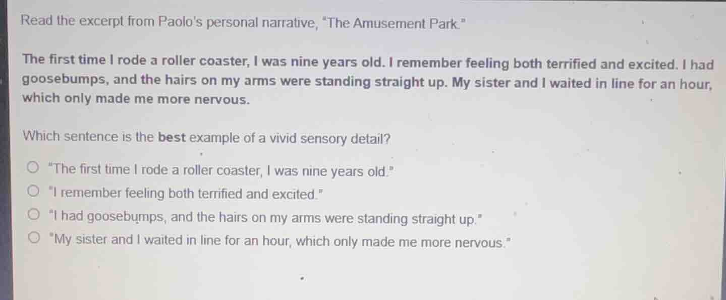 read the excerpt from paolos personal narrative, the amusement park. th…